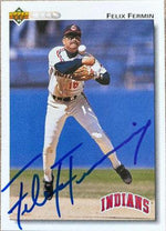 Felix Fermin Signed 1992 Upper Deck Baseball Card - Cleveland Indians - PastPros