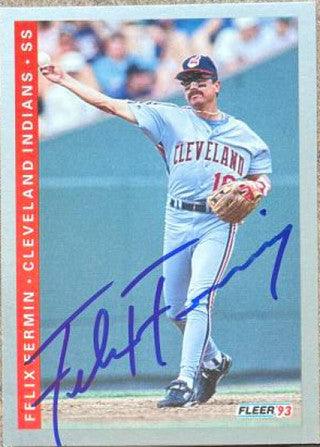 Felix Fermin Signed 1993 Fleer Baseball Card - Cleveland Indians - PastPros