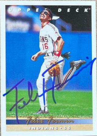 Felix Fermin Signed 1993 Upper Deck Baseball Card - Cleveland Indians - PastPros