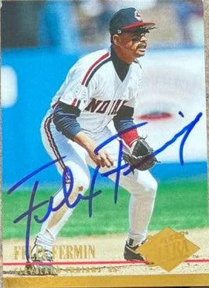 Felix Fermin Signed 1994 Fleer Ultra Baseball Card - Cleveland Indians