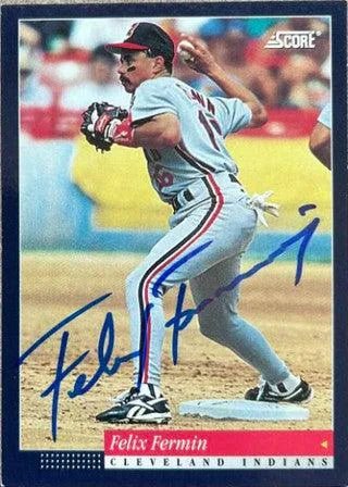 Felix Fermin Signed 1994 Score Baseball Card - Cleveland Indians