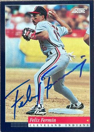 Felix Fermin Signed 1994 Score Baseball Card - Cleveland Indians - PastPros