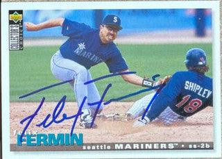 Felix Fermin Signed 1995 Collector's Choice Baseball Card - Seattle Mariners - PastPros