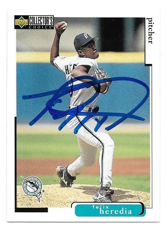 Felix Heredia Signed 1998 Collector's Choice Baseball Card - Florida Marlins