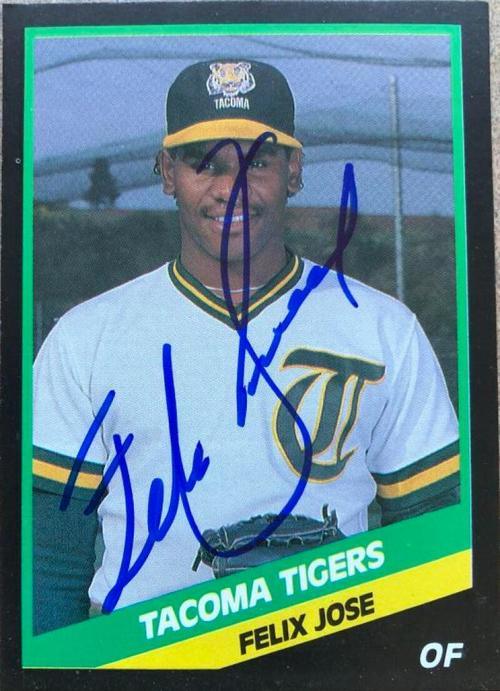 Felix Jose Signed 1988 CMC Baseball Card - Tacoma Tigers - PastPros