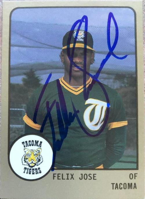 Felix Jose Signed 1988 Pro Cards Baseball Card - Tacoma Tigers - PastPros