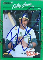 Felix Jose Signed 1990 Donruss Rookies Baseball Card - Oakland A's - PastPros