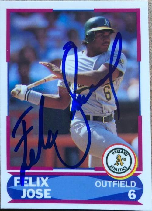 Felix Jose Signed 1990 Score Young Superstars Baseball Card - Oakland A's - PastPros