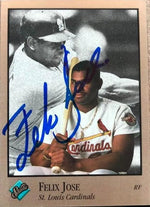 Felix Jose Signed 1992 Studio Baseball Card - St Louis Cardinals