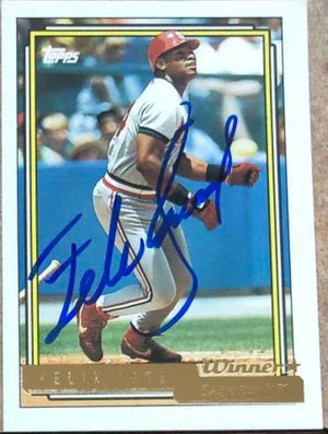 Felix Jose Signed 1992 Topps Gold Winner Baseball Card - St Louis Cardinals