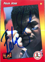 Felix Jose Signed 1992 Triple Play Baseball Card - St Louis Cardinals