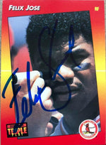 Felix Jose Signed 1992 Triple Play Baseball Card - St Louis Cardinals - PastPros