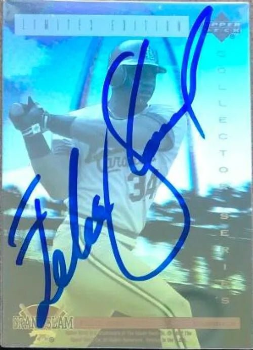 Felix Jose Signed 1992 Upper Deck Denny's Grand Slam Hologram Baseball Card - St Louis Cardinals