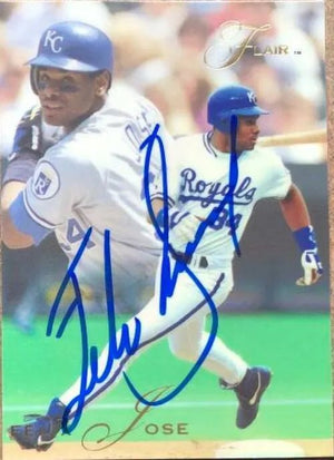 Felix Jose Signed 1993 Flair Baseball Card - Kansas City Royals