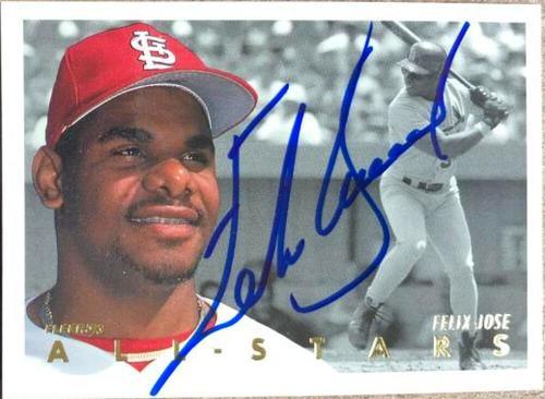 Felix Jose Signed 1993 Fleer All-Stars Baseball Card - St Louis Cardinals - PastPros