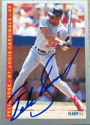 Felix Jose Signed 1993 Fleer Baseball Card - St Louis Cardinals - PastPros