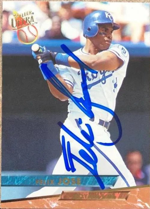 Felix Jose Signed 1993 Fleer Ultra Baseball Card - Kansas City Royals