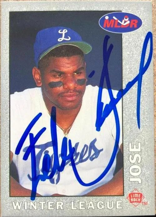 Felix Jose Signed 1993 Lime Rock Dominican Winter League Baseball Card