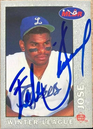 Felix Jose Signed 1993 Lime Rock Dominican Winter League Baseball Card