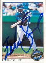 Felix Jose Signed 1993 O-Pee-Chee Premier Baseball Card - Kansas City Royals