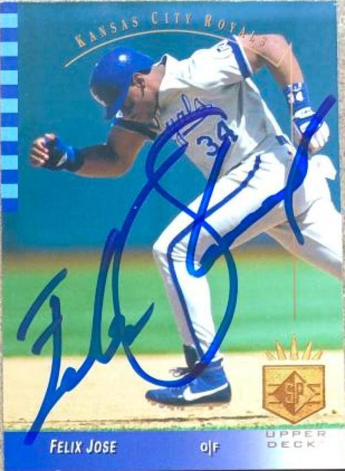 Felix Jose Signed 1993 SP Baseball Card - Kansas City Royals - PastPros
