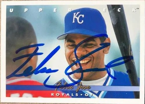 Felix Jose Signed 1993 Upper Deck Baseball Card - Kansas City Royals