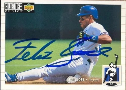 Felix Jose Signed 1994 Collector's Choice Baseball Card - Kansas City Royals
