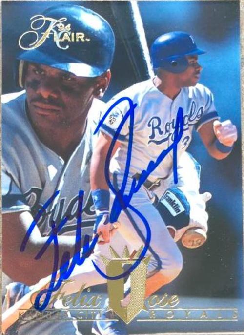 Felix Jose Signed 1994 Flair Baseball Card - Kansas City Royals - PastPros