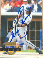 Felix Jose Signed 1994 Pinnacle Artist Proof Baseball Card - Kansas City Royals