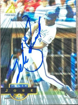 Felix Jose Signed 1994 Pinnacle Museum Collection Baseball Card - Kansas City Royals