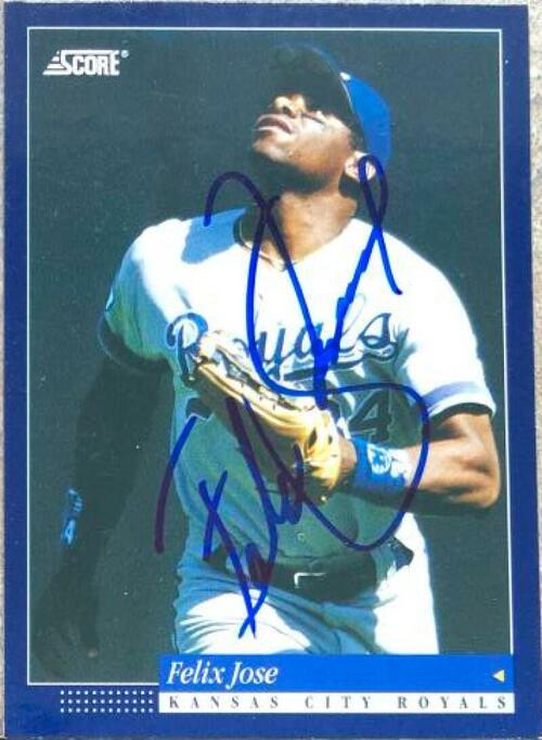 Felix Jose Signed 1994 Score Baseball Card - Kansas City Royals - PastPros