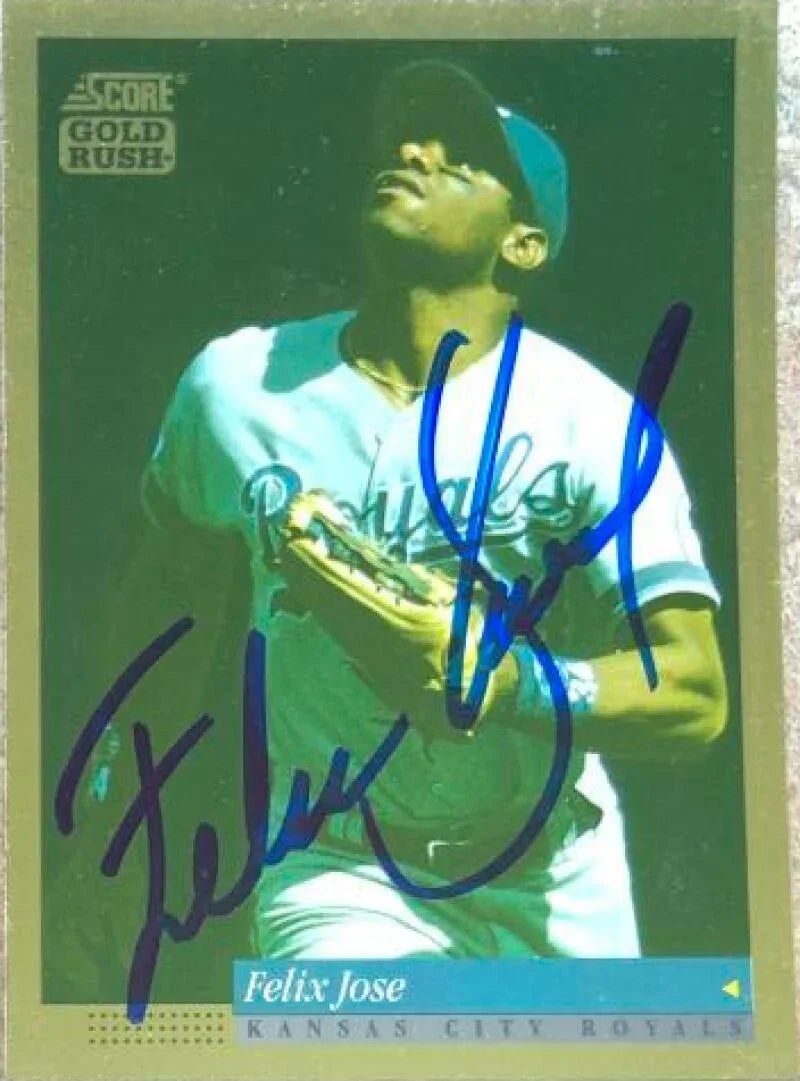 Felix Jose Signed 1994 Score Gold Rush Baseball Card - Kansas City Royals