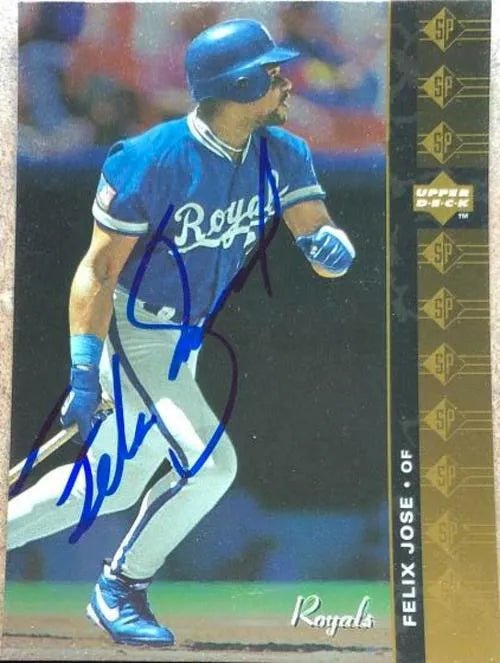 Felix Jose Signed 1994 SP Baseball Card - Kansas City Royals