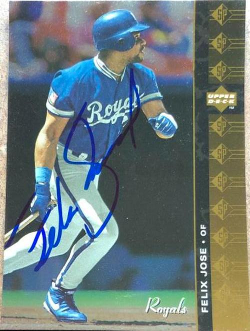 Felix Jose Signed 1994 SP Baseball Card - Kansas City Royals - PastPros
