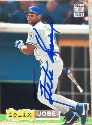 Felix Jose Signed 1994 Stadium Club Golden Rainbow Baseball Card - Kansas City Royals - PastPros