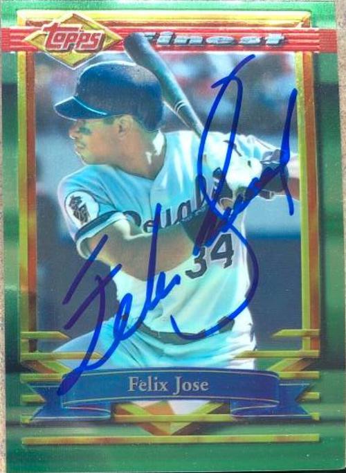 Felix Jose Signed 1994 Topps Finest Baseball Card - Kansas City Royals - PastPros