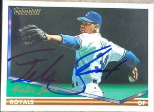 Felix Jose Signed 1994 Topps Gold Baseball Card - Kansas City Royals