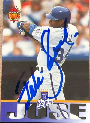 Felix Jose Signed 1994 Triple Play Baseball Card - Kansas City Royals