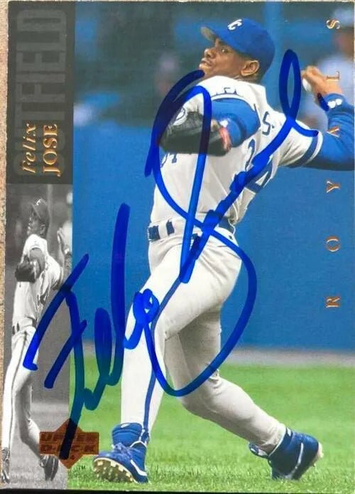 Felix Jose Signed 1994 Upper Deck Baseball Card - Kansas City Royals