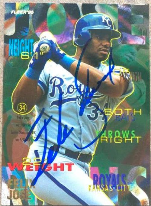 Felix Jose Signed 1995 Fleer Baseball Card - Kansas City Royals - PastPros