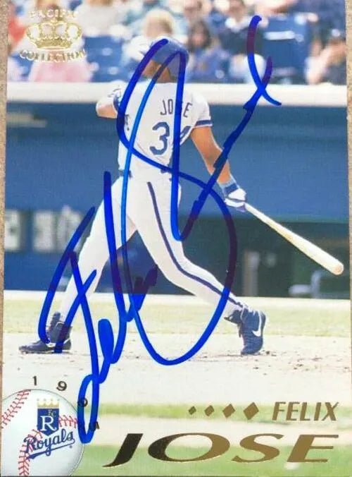 Felix Jose Signed 1995 Pacific Baseball Card - Kansas City Royals