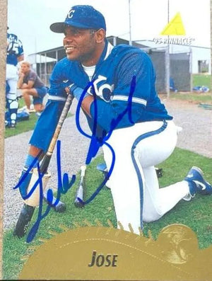 Felix Jose Signed 1995 Pinnacle Baseball Card - Kansas City Royals