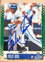Felix Jose Signed 1995 Score Baseball Card - Kansas City Royals