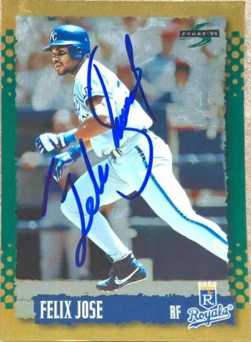 Felix Jose Signed 1995 Score Gold Rush Baseball Card - Kansas City Royals