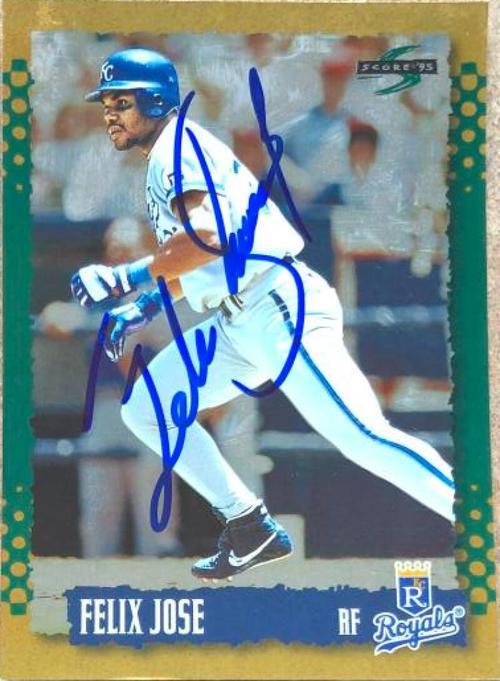 Felix Jose Signed 1995 Score Gold Rush Baseball Card - Kansas City Royals - PastPros