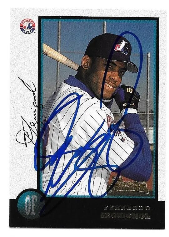 Fernando Seguignol Signed 1998 Bowman Baseball Card - Montreal Expos