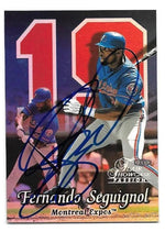 Fernando Seguignol Signed 1999 Flair Showcase Row 2 Baseball Card - Montreal Expos