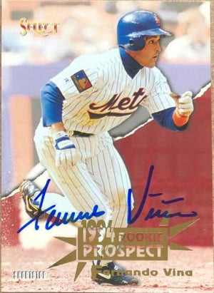 Fernando Vina Signed 1994 Score Select Baseball Card - New York Mets - PastPros