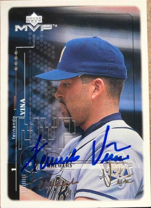 Fernando Vina Signed 1999 Upper Deck MVP Baseball Card - Milwaukee Brewers - PastPros
