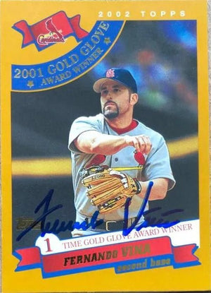 Fernando Vina Signed 2002 Topps Baseball Card - St Louis Cardinals - Gold Glove